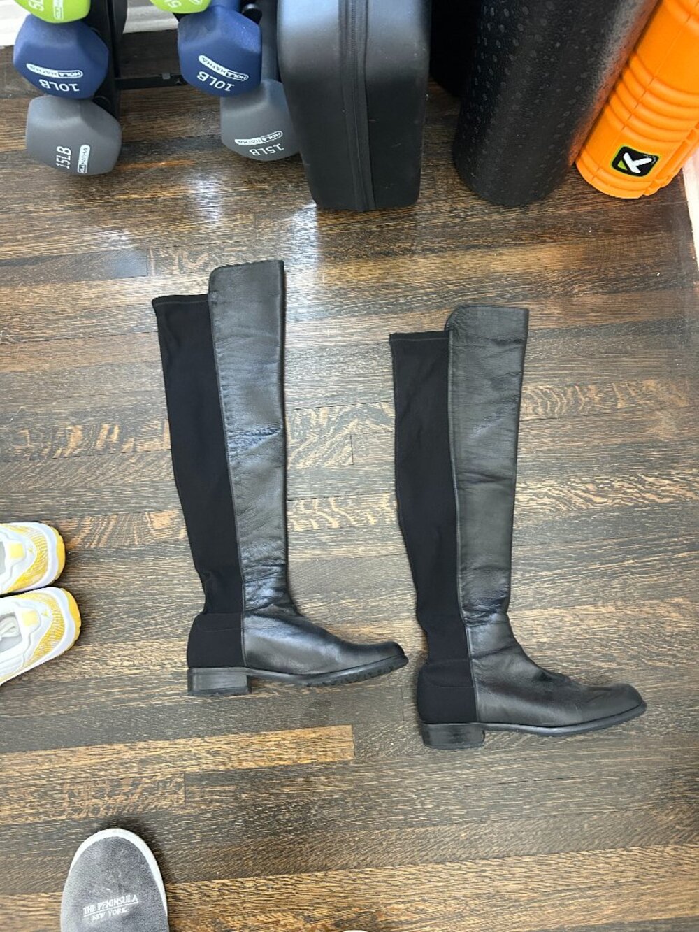 Stuart Weitzman 5050 Knee High Boots Black Leather